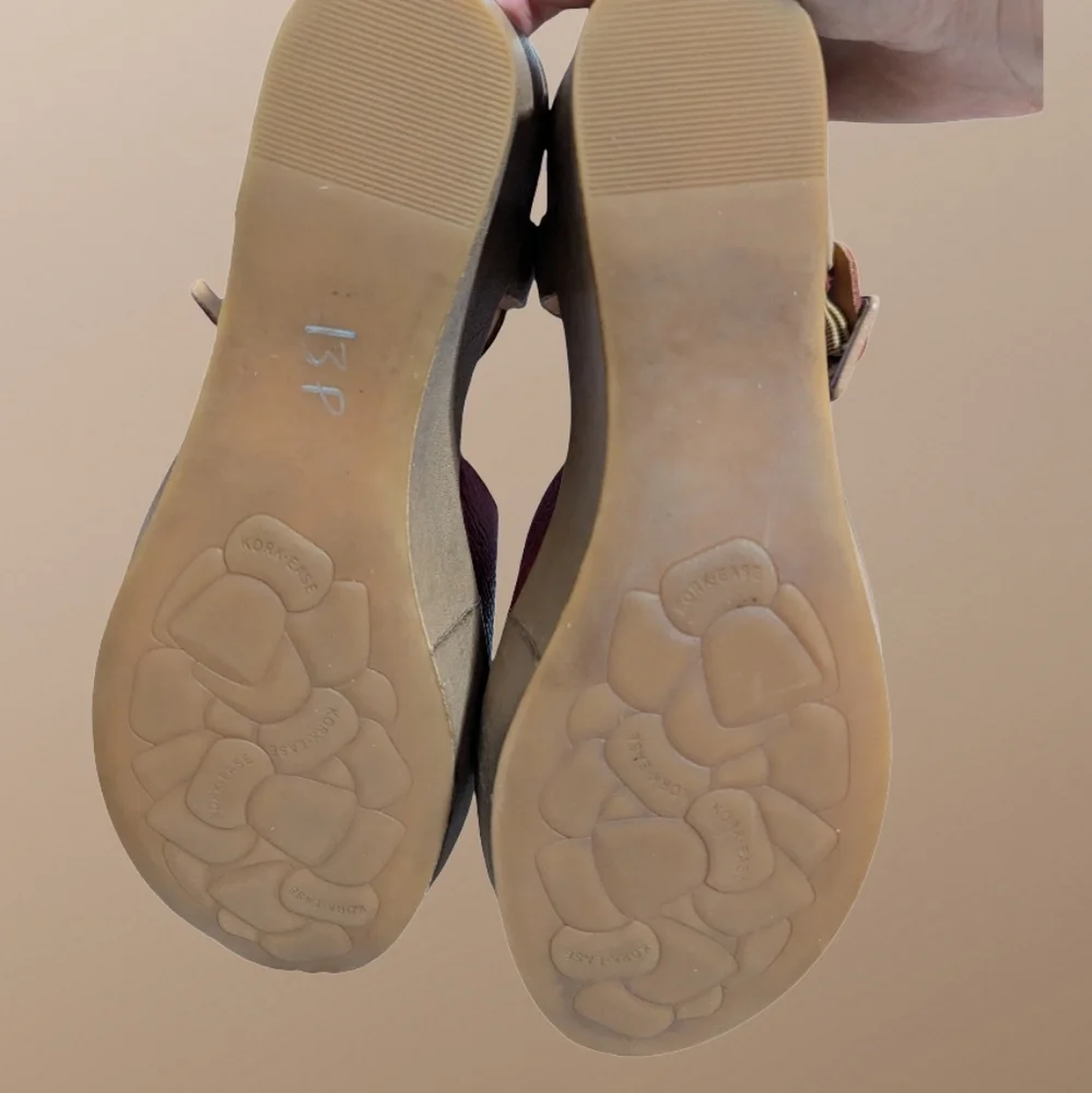 Kork-Ease Keirn Platform Wedge Sandal in Tan and Red Size 10 Boho Leather